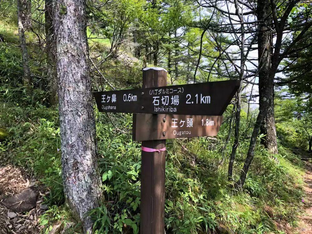 看板 王ヶ頭まで1.8Km