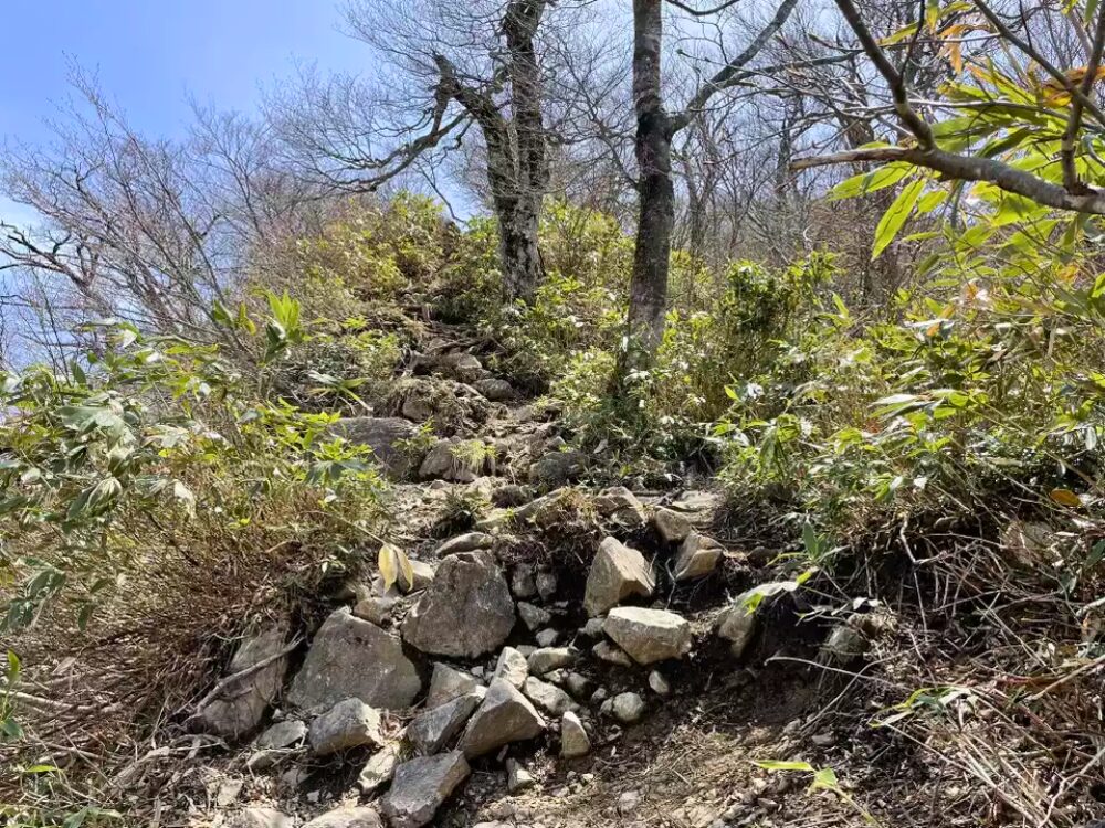 急な登山道