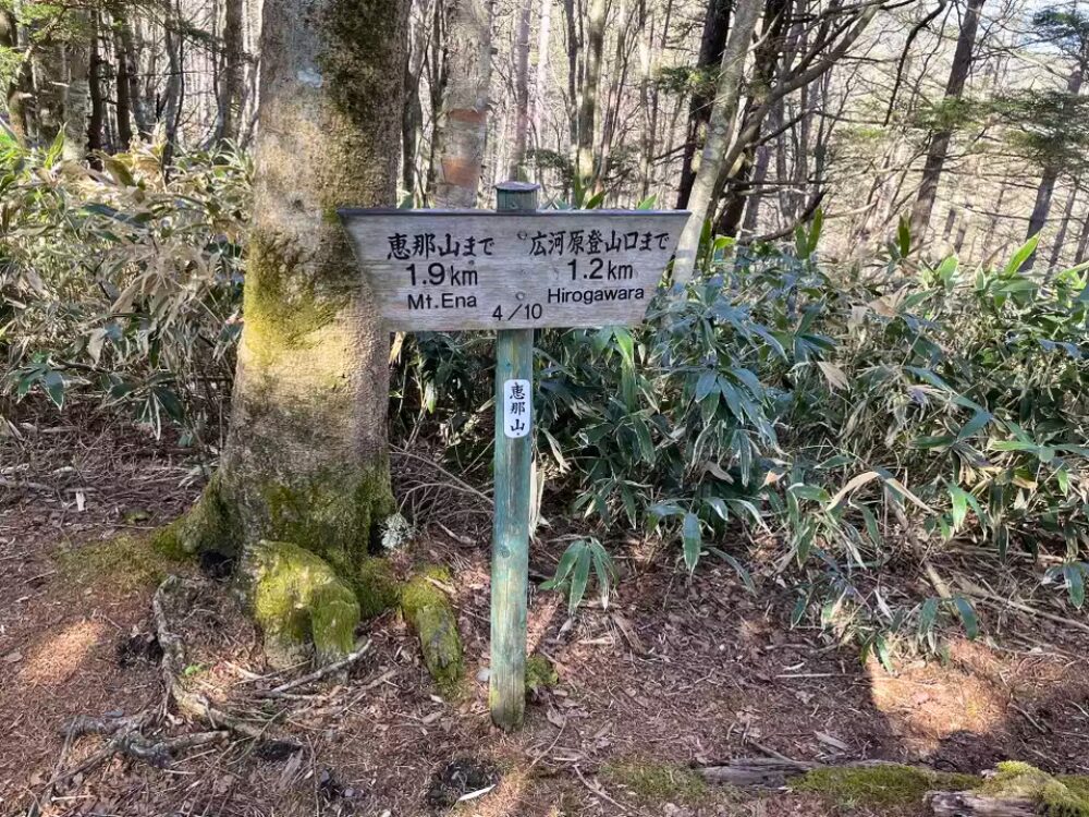 恵那山までの案内板