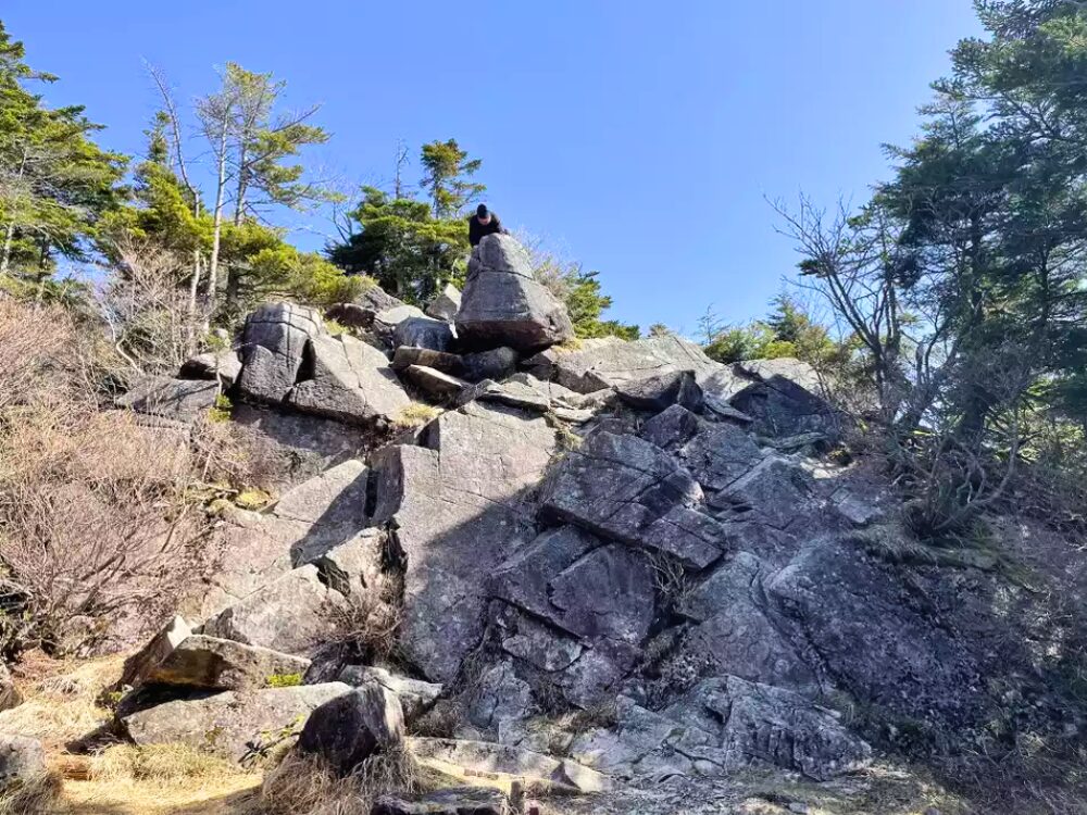 避難小屋裏のビュースポット
