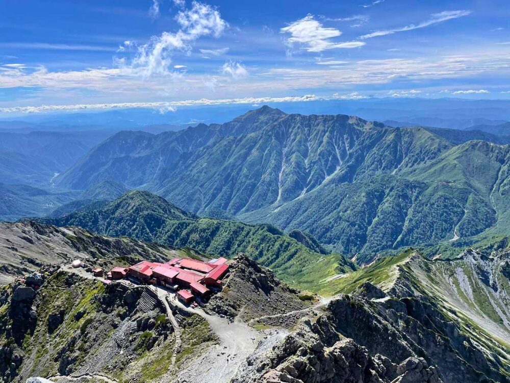 北アルプスと槍ヶ岳山荘
