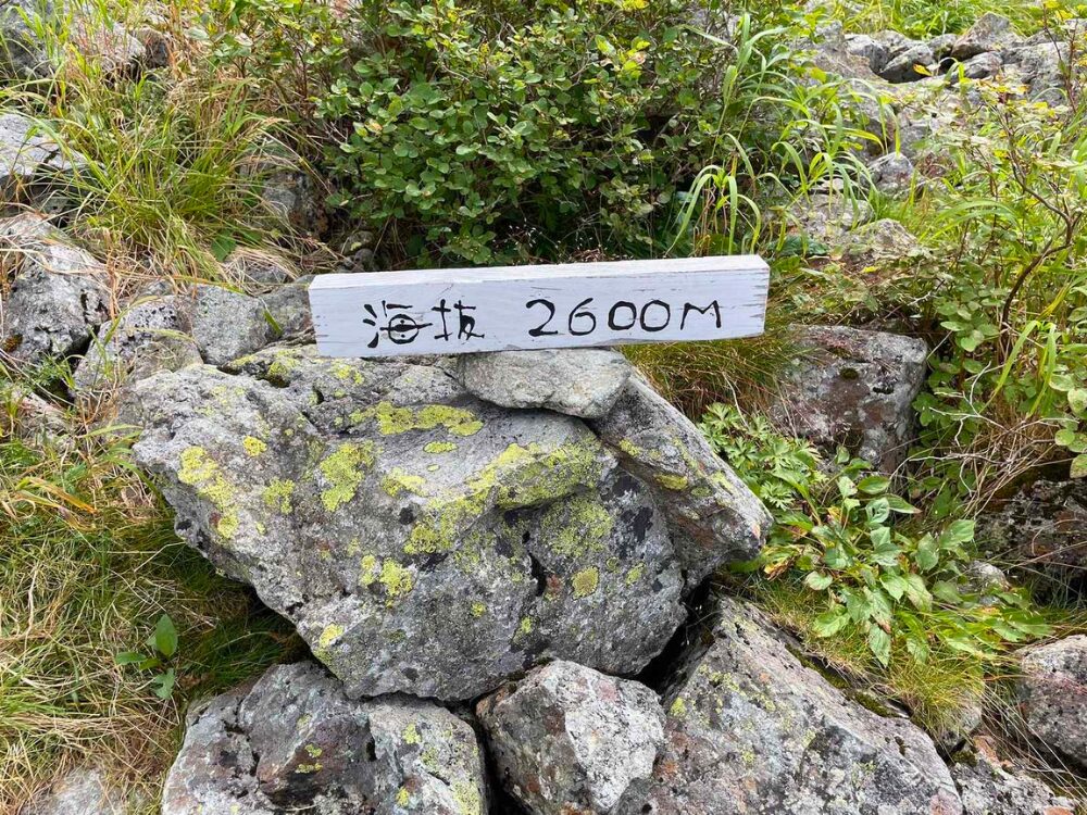 海抜2600の看板