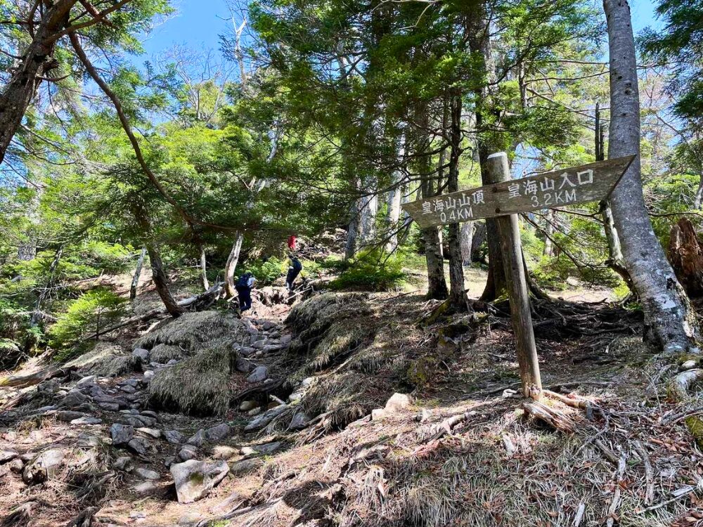 皇海山山頂手前の登り